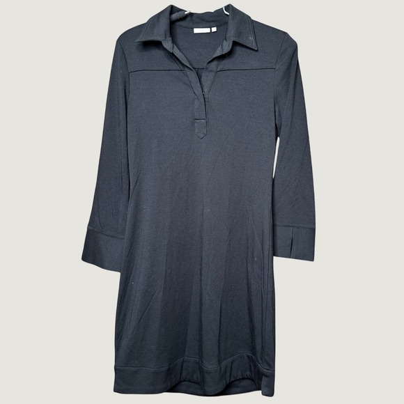 Ellie Kai Dresses & Skirts - Ellie‎ Kai Women Black Polo Neck Shift Dress 3/4 Sleeve Size 0 Rayon Blend Mini